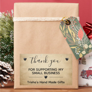 Thank You For Supporting My Small Business Label