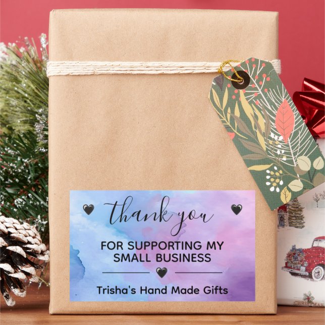 Thank You For Supporting My Small Business Label (Holiday)
