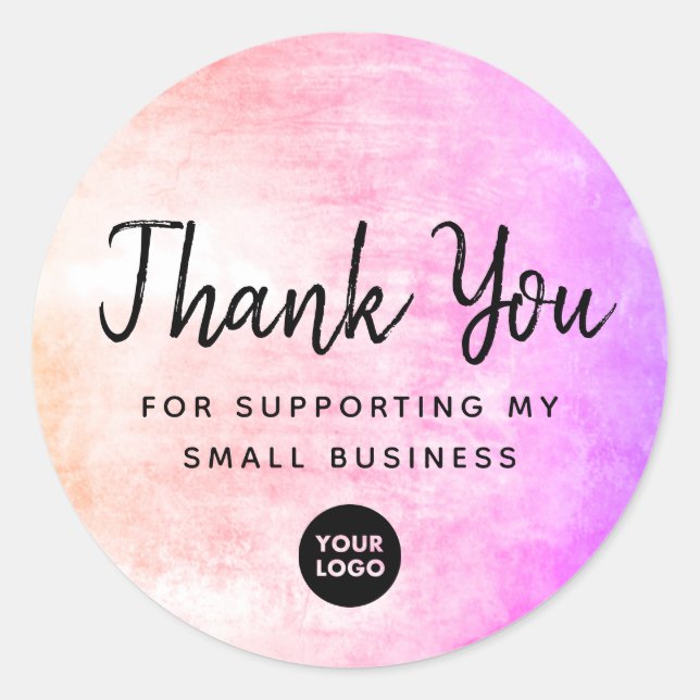 Thank You For Supporting My Small Business Logo Classic Round Sticker (Front)