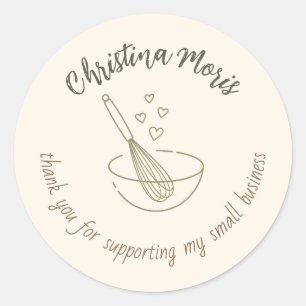 Thank You For Supporting my Small Vegan Bakery Classic Round Sticker