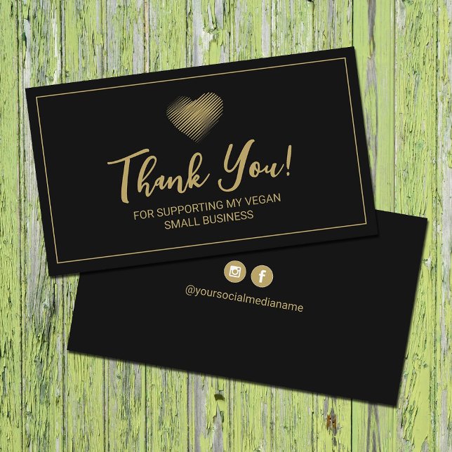 Thank You For Supporting My Vegan Small Business  Card (Creator Uploaded)