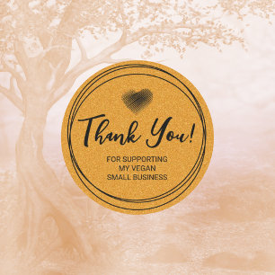 Thank You For Supporting My Vegan Small Business Classic Round Sticker