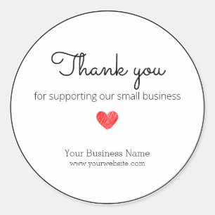 Thank you for supporting our small business classic round sticker