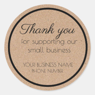 Thank you for supporting our small business classic round sticker