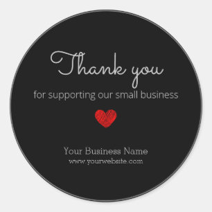 Thank you for supporting our small business classic round sticker