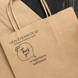 Thank You for Supporting Small Business Add Name Rubber Stamp