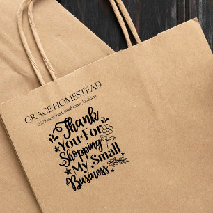 Thank You for Supporting Small Business Add Name Rubber Stamp