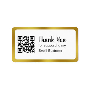 Thank You for Supporting Small Business QR Code Label