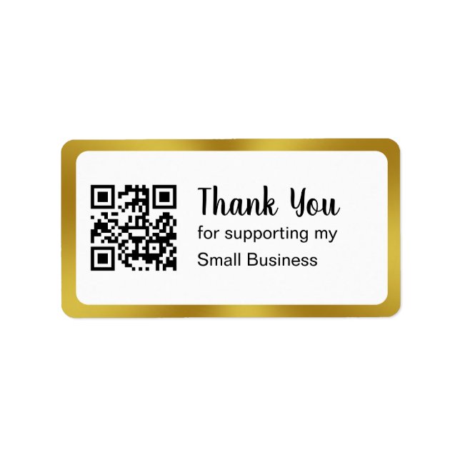 Thank You for Supporting Small Business QR Code Label (Front)