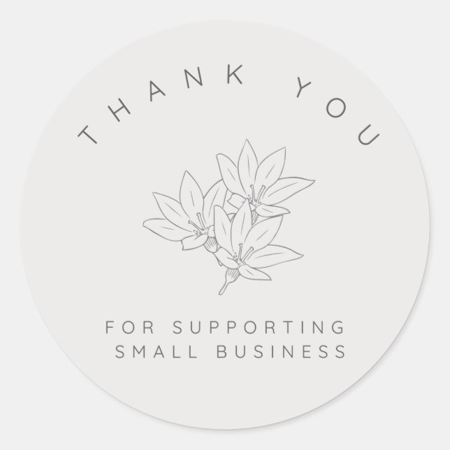 Thank you for supporting small business - sticker  (Front)