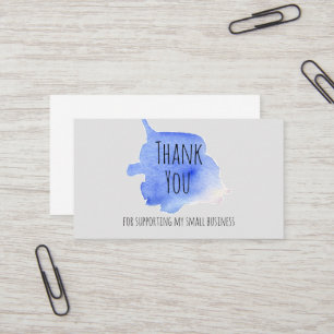 Thank You For Supporting Small Business Watercolor Card