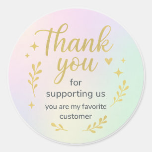 Thank You for Supporting Us – Favourite Customer S Classic Round Sticker