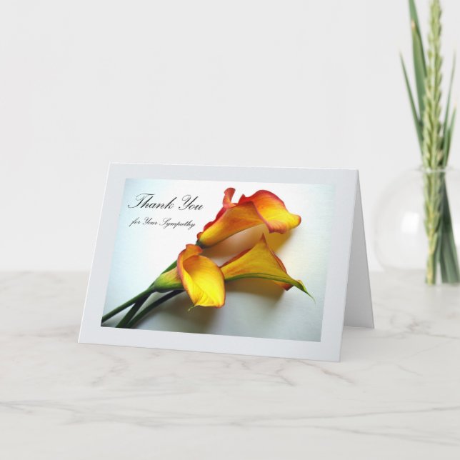 Thank You for Sympathy, Calla Lilies Card (Front)