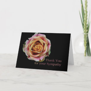 Thank you for sympathy - Double coloured rose Card