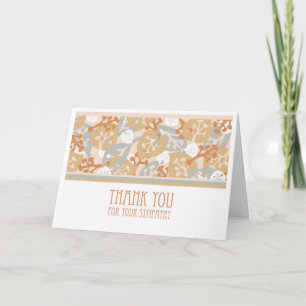 Thank You for Sympathy Greeting Card Leaves