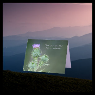 Thank You for Sympathy, Pink Purple Wildflower Card