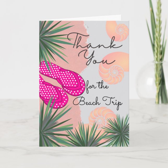 Thank You for the Beach Trip Shells Sand Sandals Card (Front)
