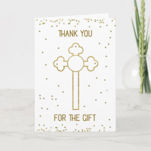 Thank you for the Gift Communion Gold Cross Card