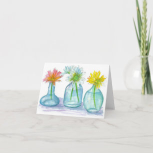 Thank You For The Gift Daisy Watercolor Flowers Card