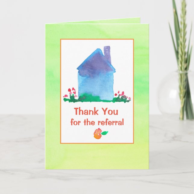 Thank You For The Referral Real Estate House Card (Front)