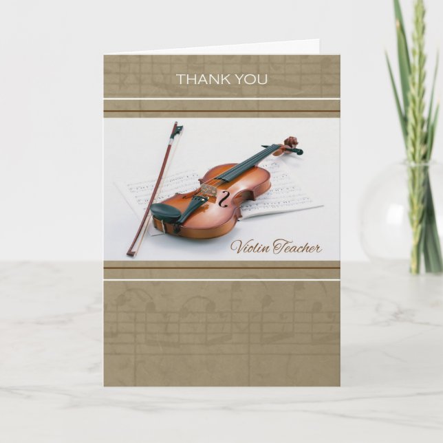 Thank You for Violin Teacher Card (Front)