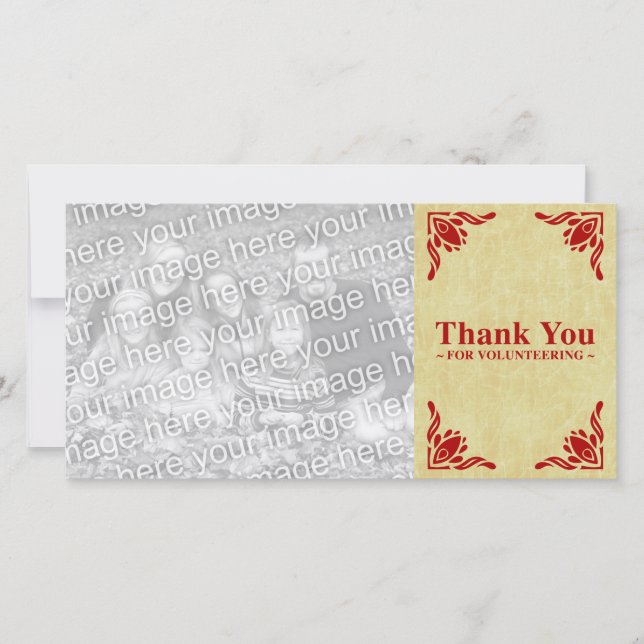 thank you for volunteering card (Front)