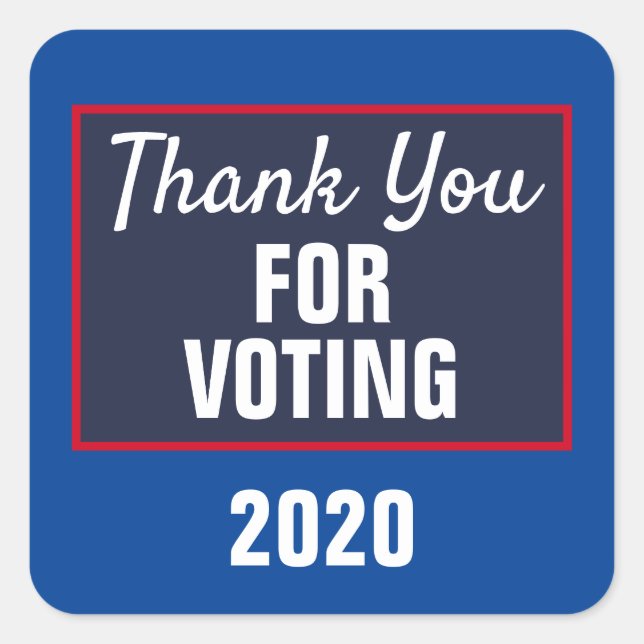 Thank You for Voting 2020 Election Square Sticker (Front)
