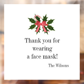 Thank you for wearing a face mask window cling