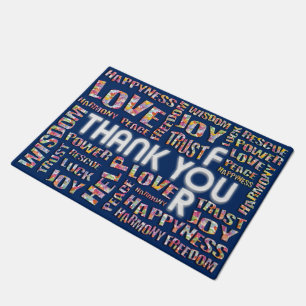 THANK YOU FOR ... + your backgr. colour Doormat