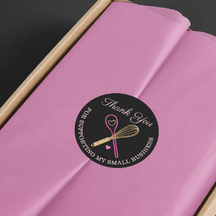 Thank You For Your Business Bakery Whisk & Spoon Classic Round Sticker