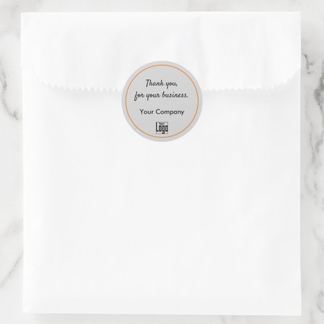 Thank You For Your Business Company Logo Classic Round Sticker (Bag)