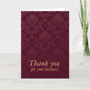 Thank you for your business damask card