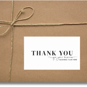 Thank You for your business Handwritten Script Rectangular Sticker