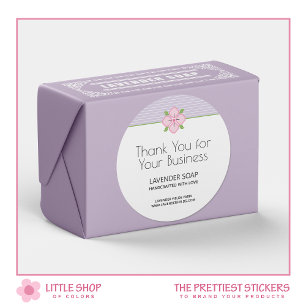 Thank You for Your Business Lavender Soap Classic Round Sticker