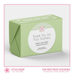 Thank You for Your Business Lime Soap Classic Round Sticker