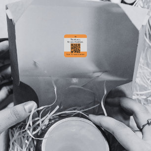 Thank You For Your Business QR-code Square Sticker