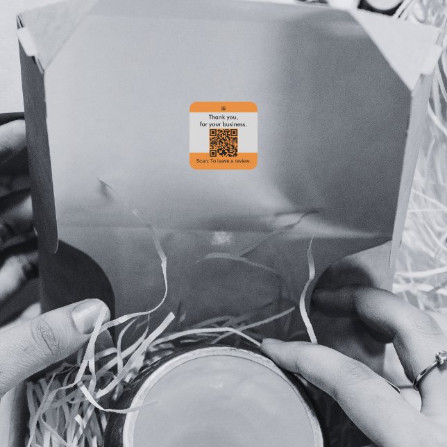 Thank You For Your Business QR-code Square Sticker (Thank You For Your Business QR-code Square Sticker)