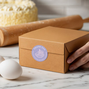 Thank You For Your Business Violet Bakery Pastry Classic Round Sticker