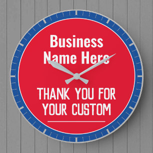 Thank You For Your Custom Shopkeeper Local Stores Large Clock