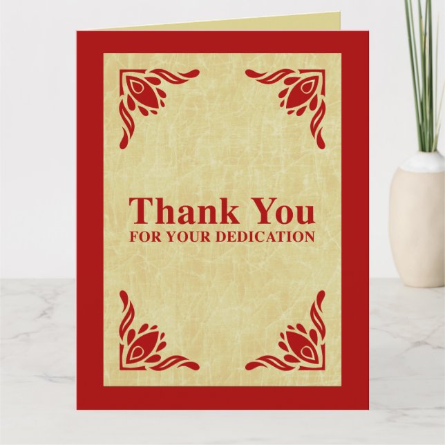 thank you for your dedication (Front)