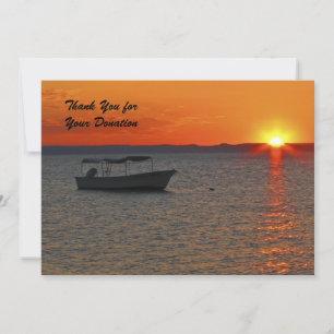 Thank You for Your Donation, Sunset Fishing Boat