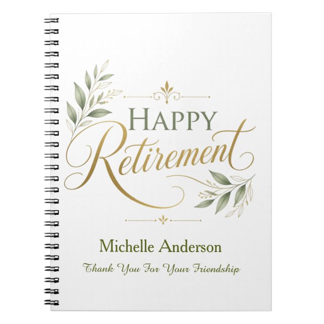 Thank You For Your Friendship Personalised Name Notebook (Front)