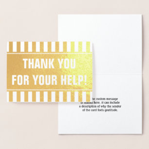 "THANK YOU FOR YOUR HELP!" Greeting Card