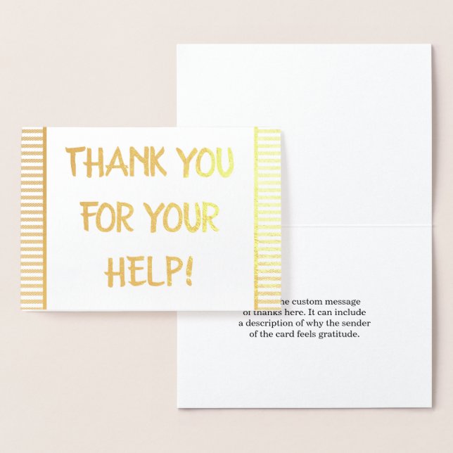 "THANK YOU FOR YOUR HELP!" Greeting Card (Display)