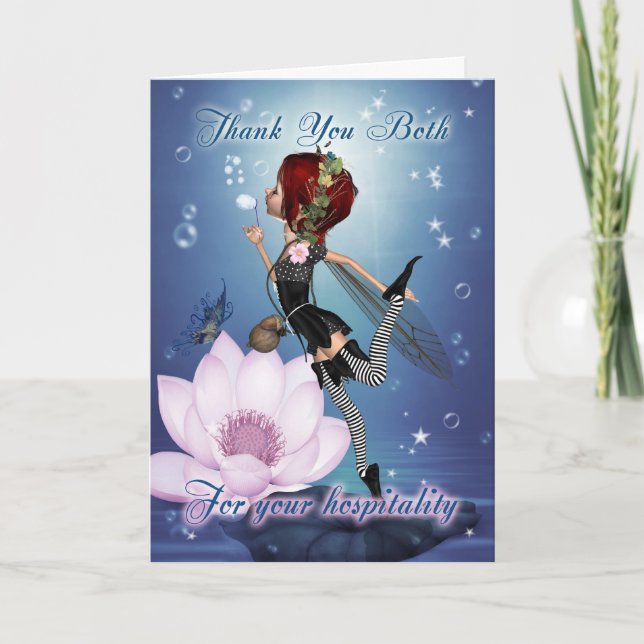 Thank You For Your Hospitality - Fairy Greeting Ca Card (Front)