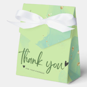 Thank You For Your Kindness Green watercolor card Favour Box