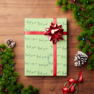 Thank You For Your Kindness Green watercolor gift Wrapping Paper