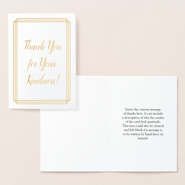 "Thank You for Your Kindness!" Greeting Card (Display)