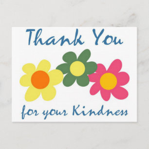 Thank You For Your Kindness Postcard