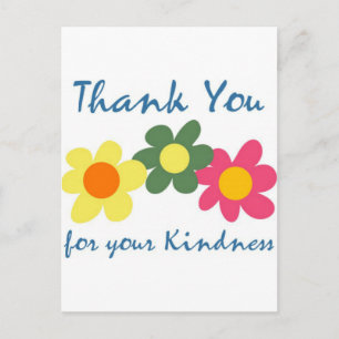 Thank You For Your Kindness Postcard